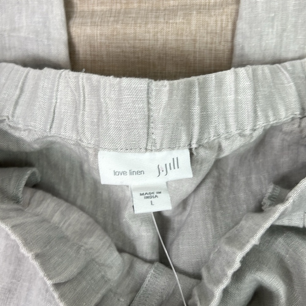 J.Jill New Women’s Large Pull-on Linen Pockets Cropped Lightweight Pant - Picture 4 of 9